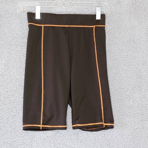 Bp. Pants - BP. Womens Biker Shorts Black Neon Orange Contrast Stitch Stretch Pull On XS New